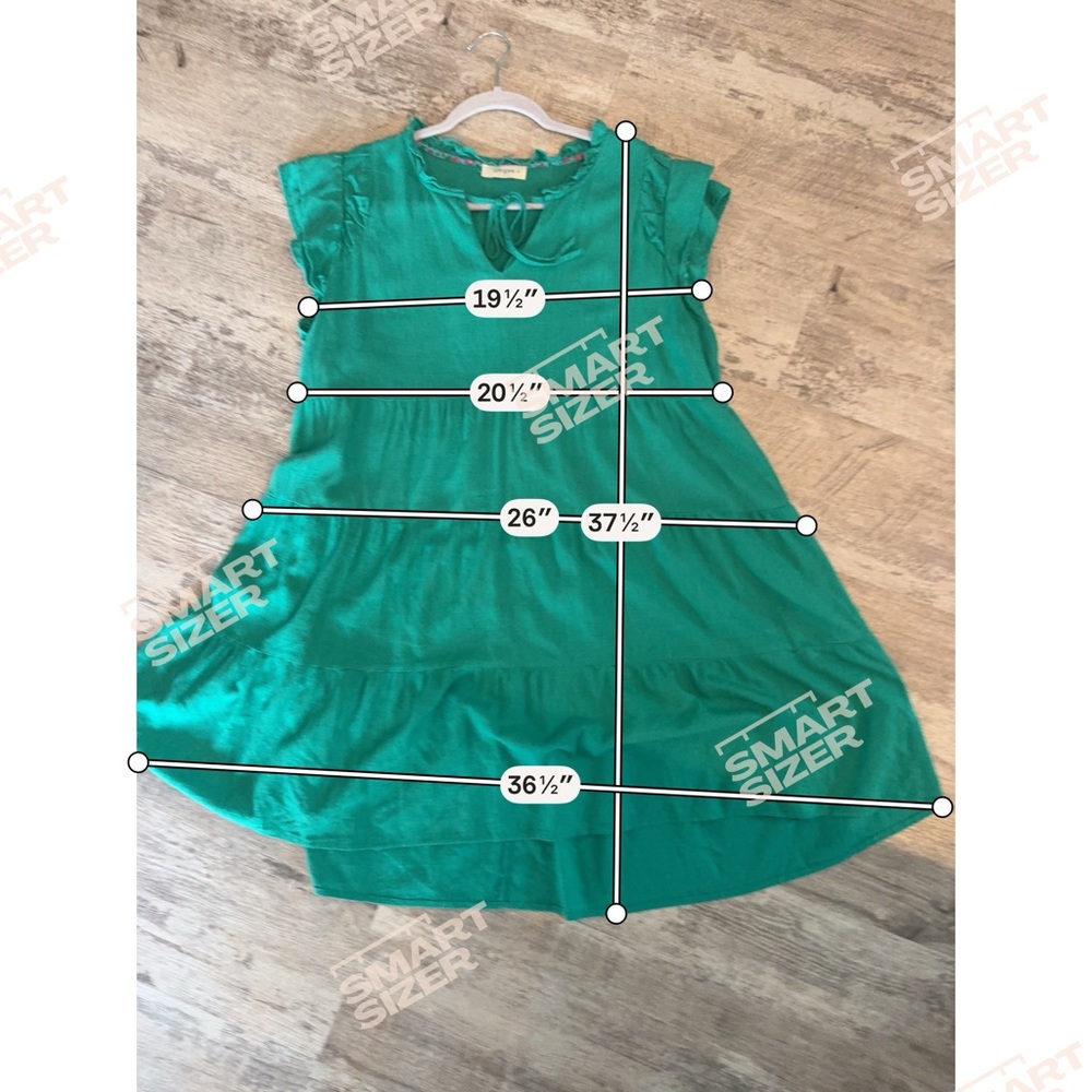 Umgee Teal Mini tiered bohemian dress size  XL - Picture 2 of 8